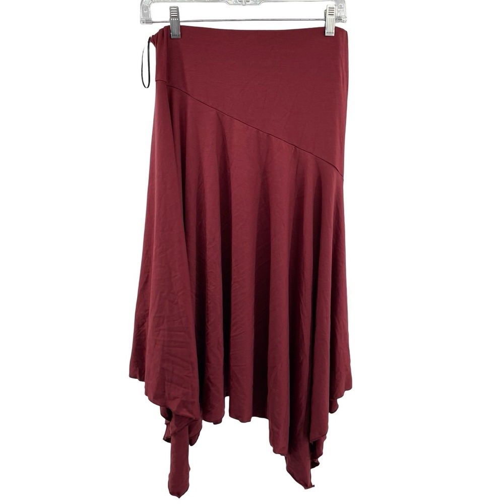 Reformation Women's Skirt Asymmetrical Burgundy Jersey Small